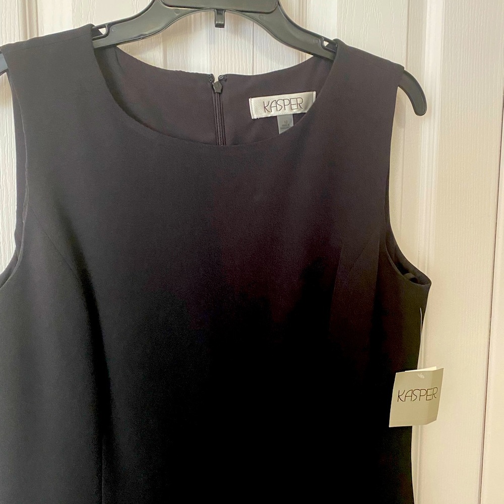 Black Peplum hem Kasper Dress Sz 10 NWT